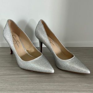 Pair of Jessica Simpson sparkle heel pumps.  Beautiful, fun pair of shoes.